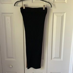 tan & black long ribbed bodycon skirts